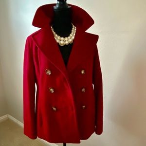 Red Michael Kors Wool Coat